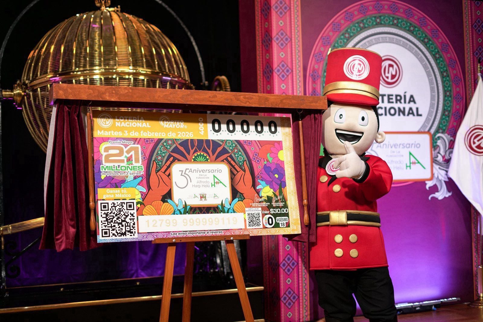 Billete de Lotería Nacional reconoce 35 años de la Fundación Alfredo Harp Helú