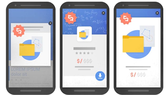 Ejemplo de anuncios invasivos en sitios para dispositivos móviles.
