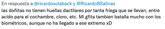 Tuit sobre huellas dactilares