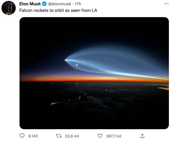Elon Musk confirma que el avistamiento de Hermosillo fue un cohete de SpaceX