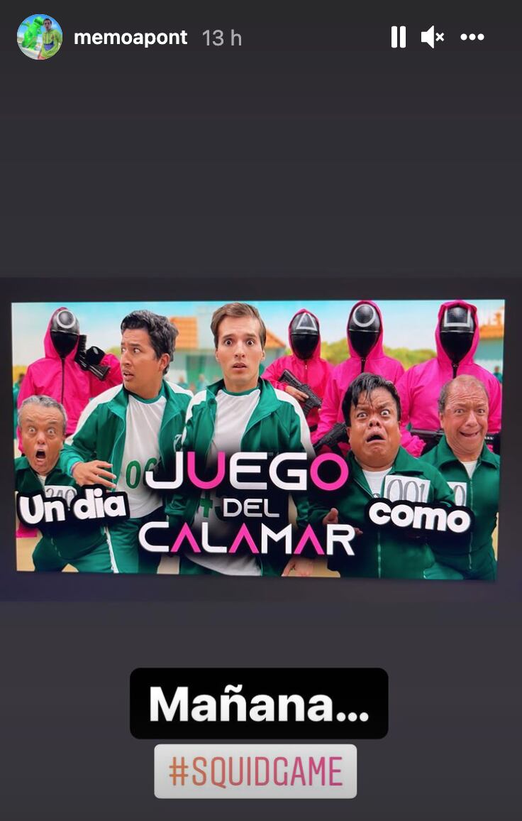 Memo Aponte hace 'cosplay' de "El juego del Calamar"