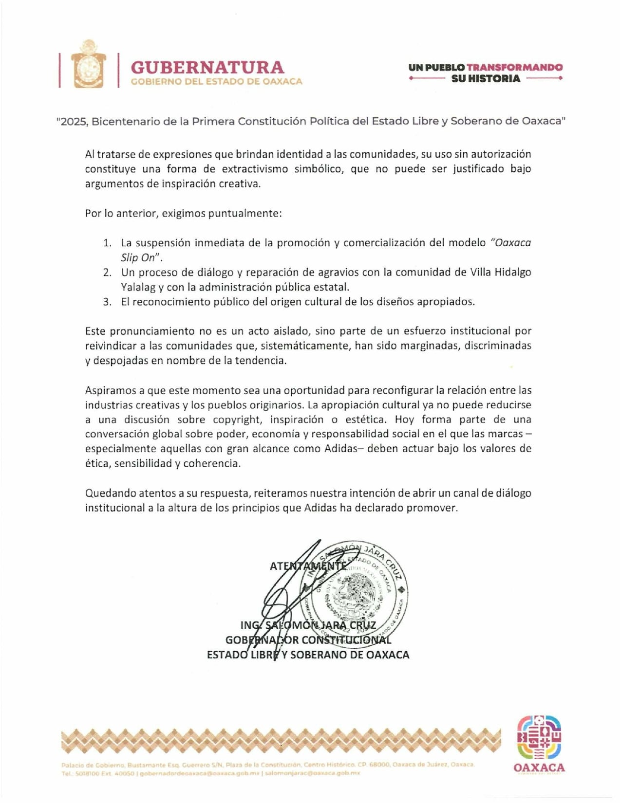 Carta de Salomon Jara