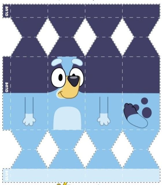 Bluey para recortar y armar: Plantilla con Bingo que puedes imprimir