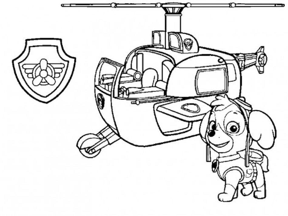 Imagen para imprimir y colorear de Skye de Paw Patrol