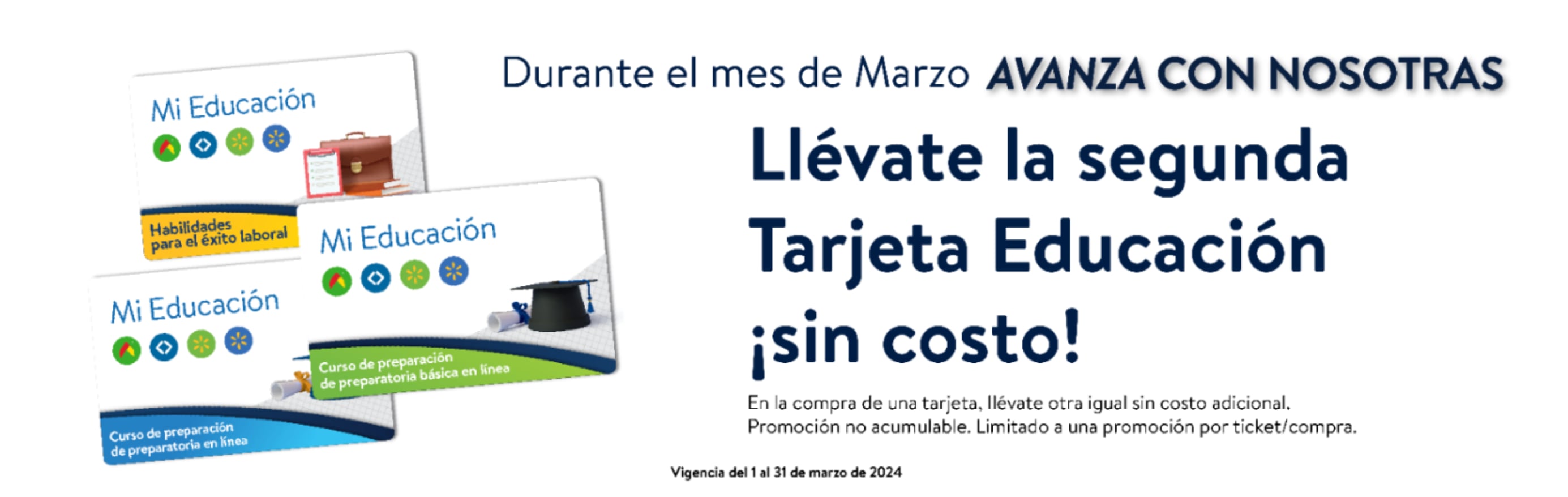 Llévate la segunda Tarjeta Educación sin costo en las ofertas de Walmart por el Día Internacional de la Mujer 8 de marzo