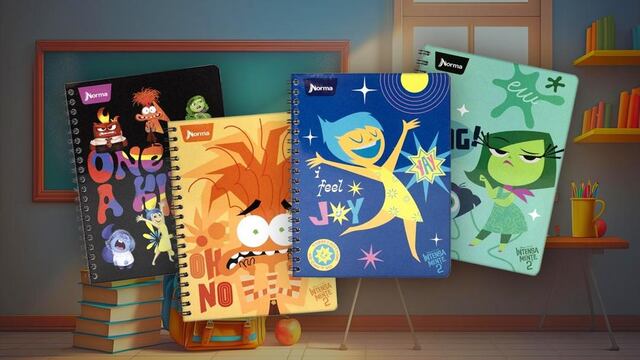 Cuadernos de Intensamente 2 marca Norma