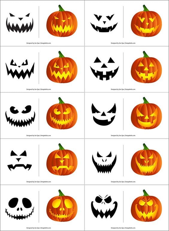 Caras de calabaza para Halloween