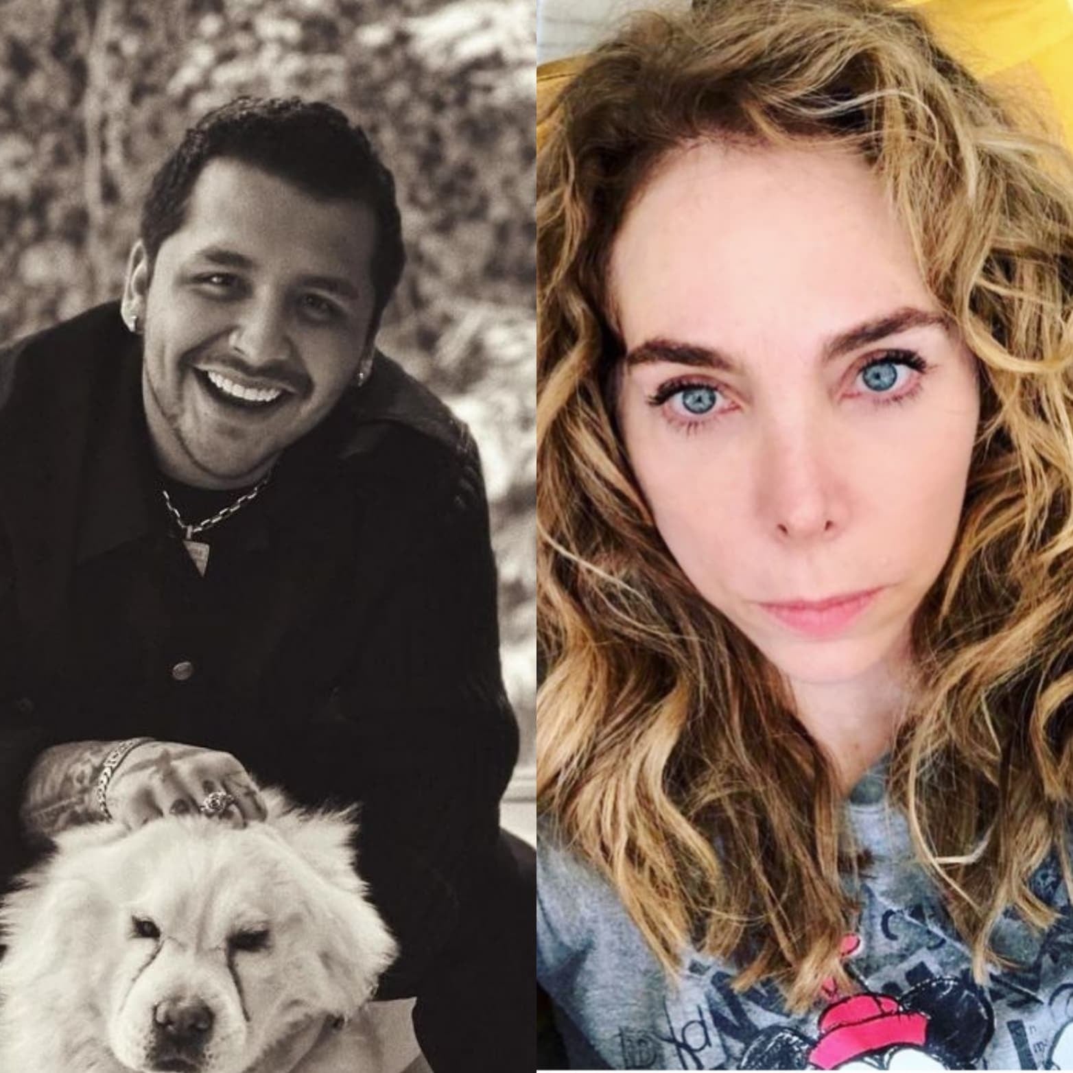 Christian Nodal y Belinda Schüll, mamá de Belinda.