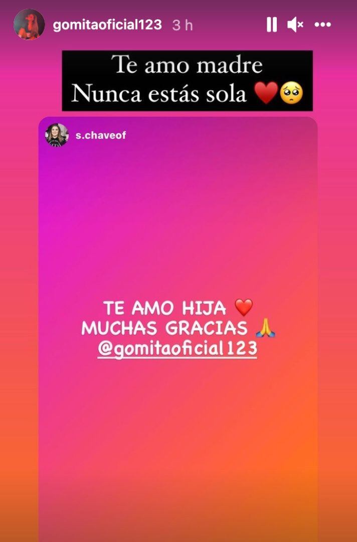 Gomita  manda mensaje a su mamá