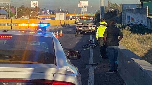 Muere ciclista atropellado en autopista México-Puebla hoy 15 de enero