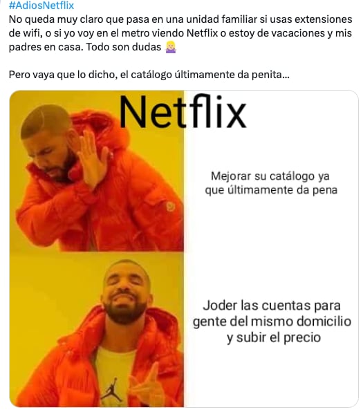 Memes tunden a Netflix por la polémica de sus cuentas compartidas