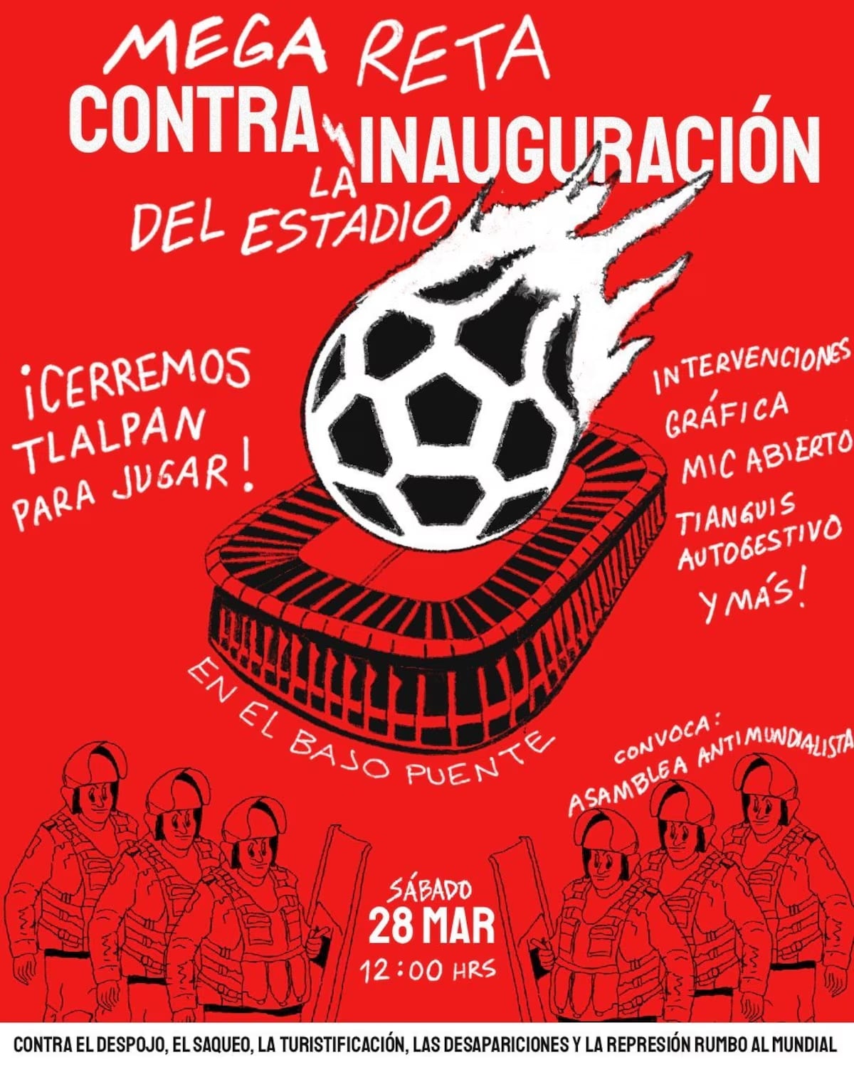 Vecinos de Tlalpan y Coyoacán anuncian bloqueos por partido México vs Portugal