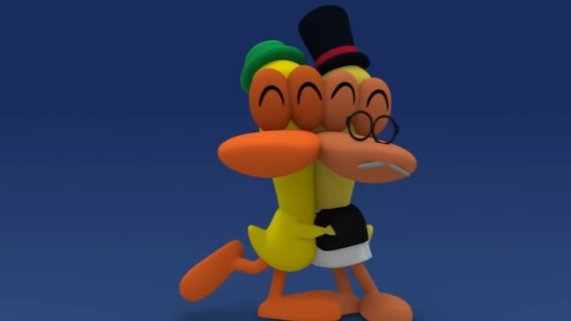 El abuelo de Pato con Pocoyó