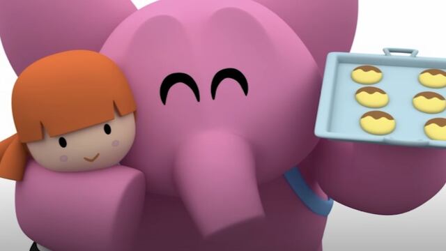 Pocoyó come las galletas de chocolate de Elly
