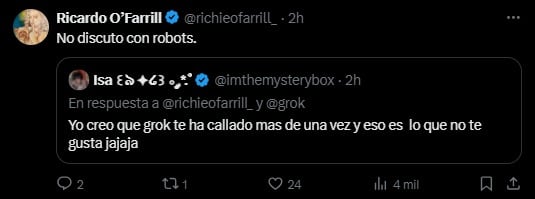 Ricardo O’Farrill se pelea con Grok