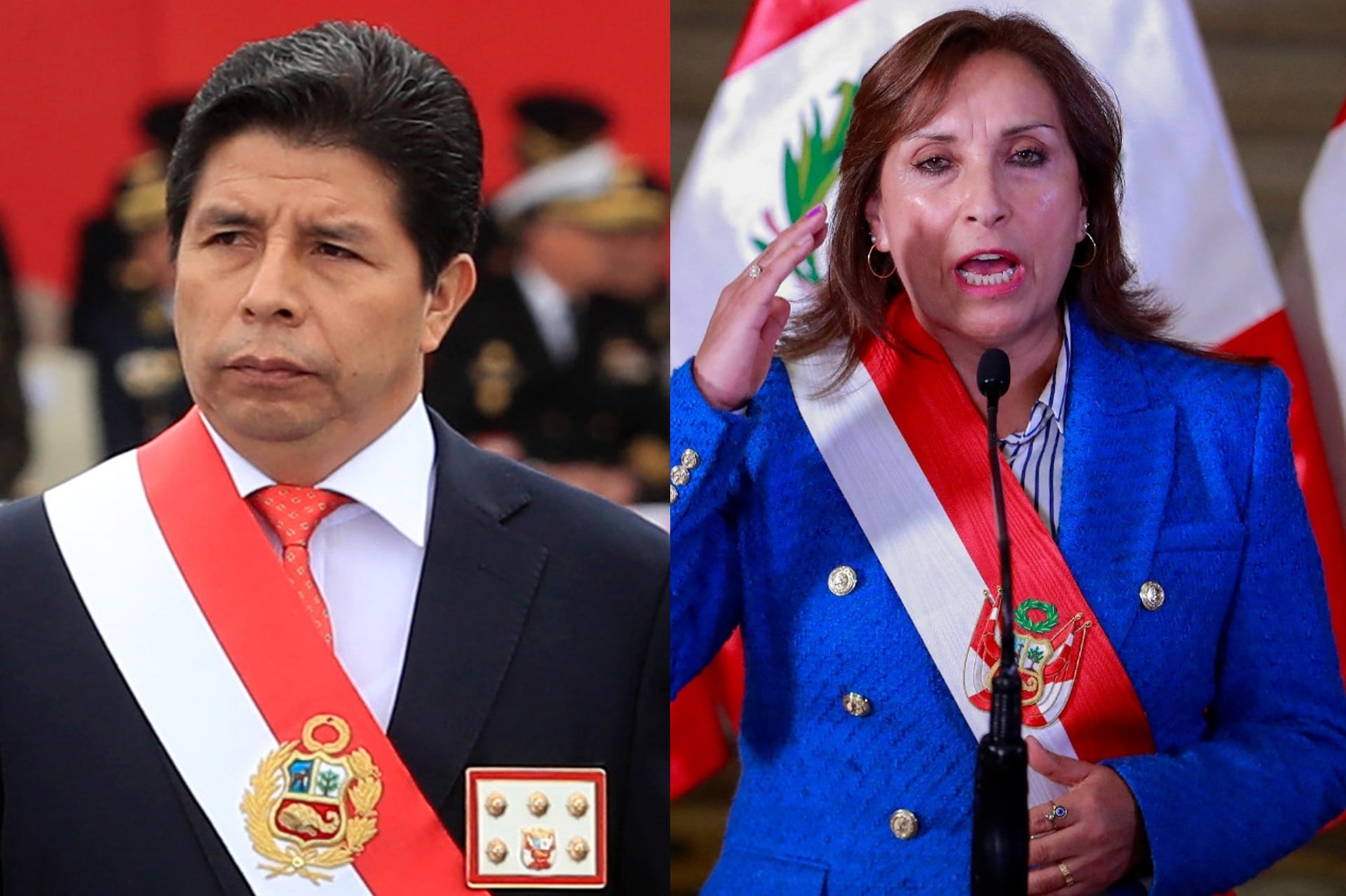 Pedro Castillo y Dina Boluarte