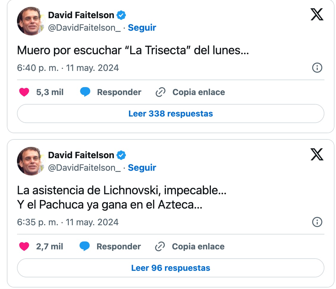 Publicación de David Faitelson