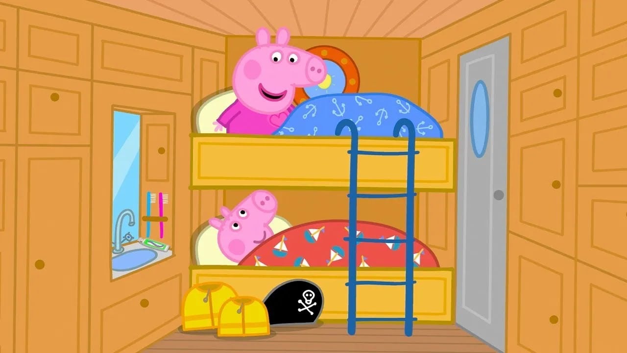 Peppa Pig y George pasean con el abuelo en su velero