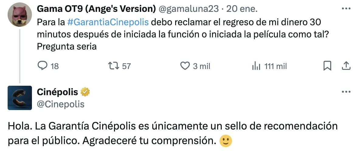 Reembolso Garantía Cinépolis