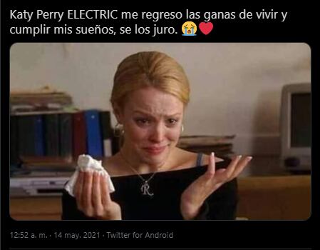 Post sobre la letra de 'Electronic' de Katy Perry.