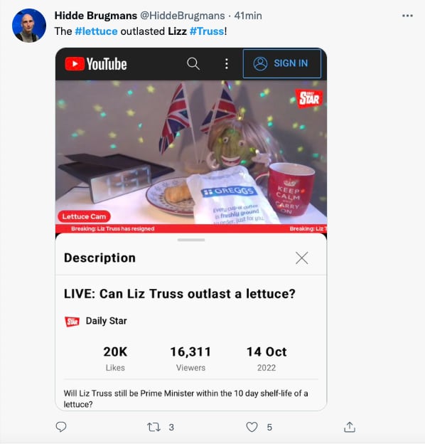 Lechuga le gana a Lizz Truss