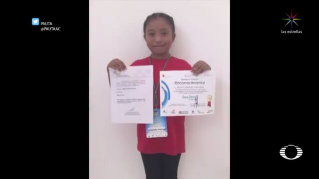 Niña reconocida por la UNAM
