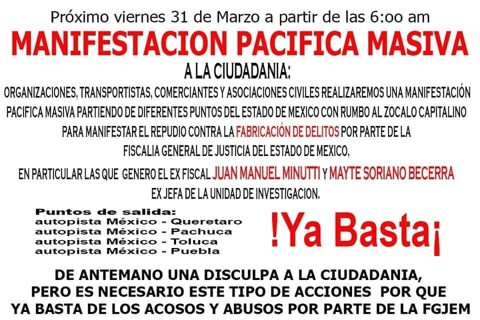 Convocatoria a la protesta masiva del 31 de marzo