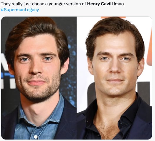 Elección de David Corenswet como Superman causa comparaciones con Henry Cavill y memes