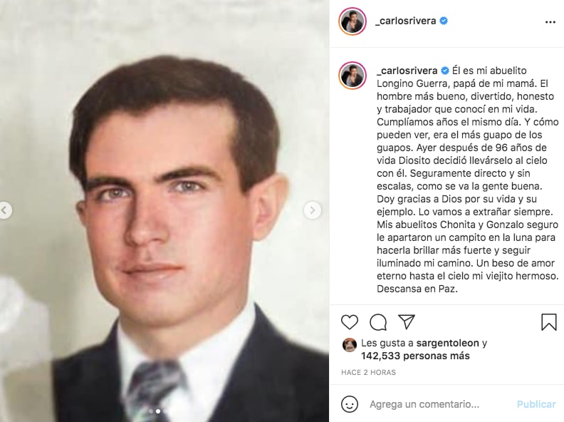 Longino Guerra, abuelo de Carlos Rivera