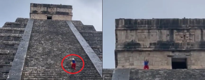Lady Chichén Itzá escala pirámide de Kukulcán