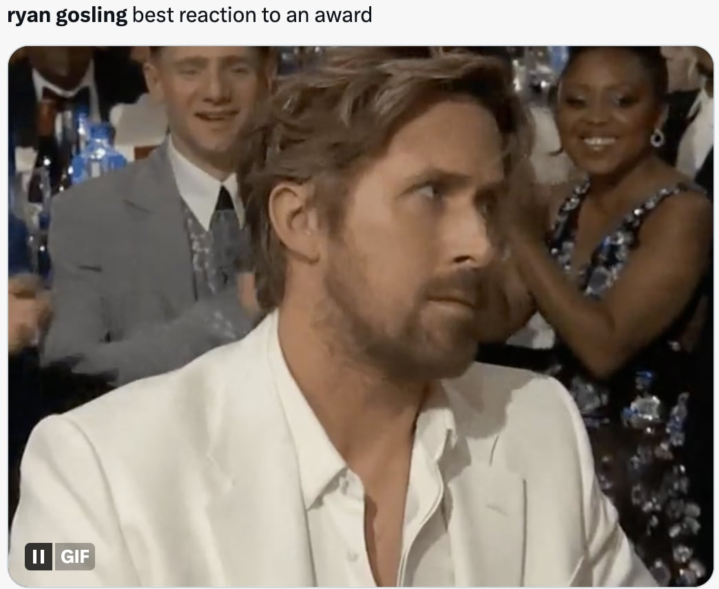 Los mejores memes de Ryan Gosling en los Critics Choice Awards