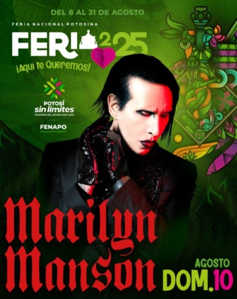 Concierto de Marilyn Manson en la Feria Nacional Potosina 2025