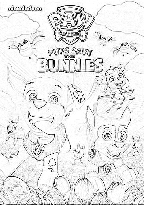 Dibujos de Chase dePaw Patrol: Pascua