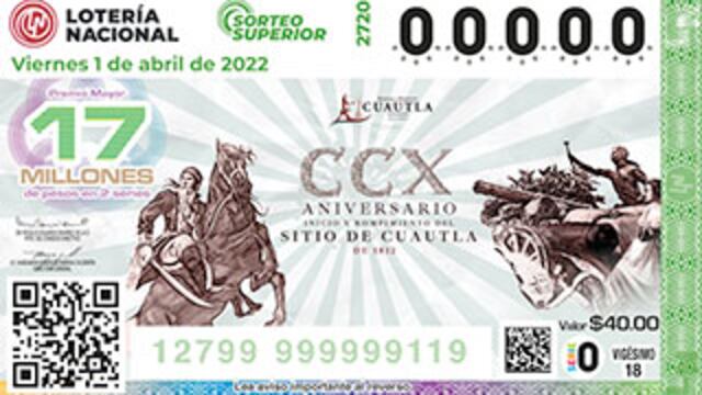 Lotería Nacional, sorteo 2720