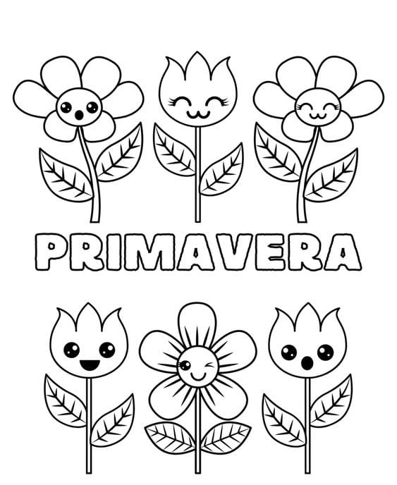 Dibujos de primavera para colorear
