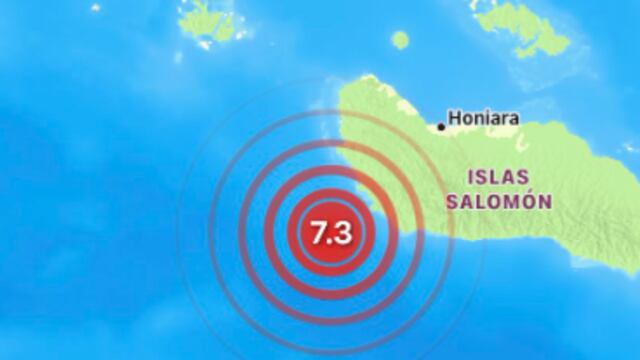 Sismo de magnitud 7.3 sacude las Islas Salomón