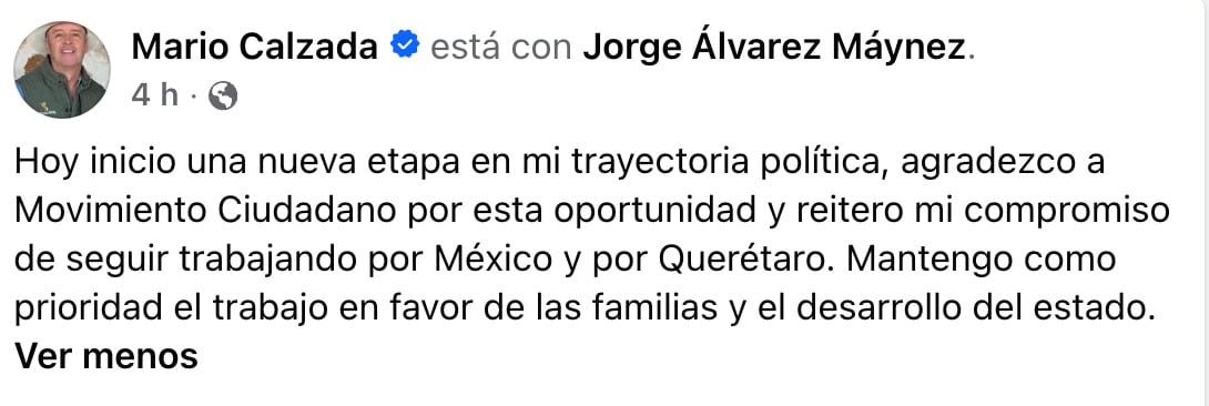 Mario Calzada rompe con el PRI y se incorpora a Movimiento Ciudadano