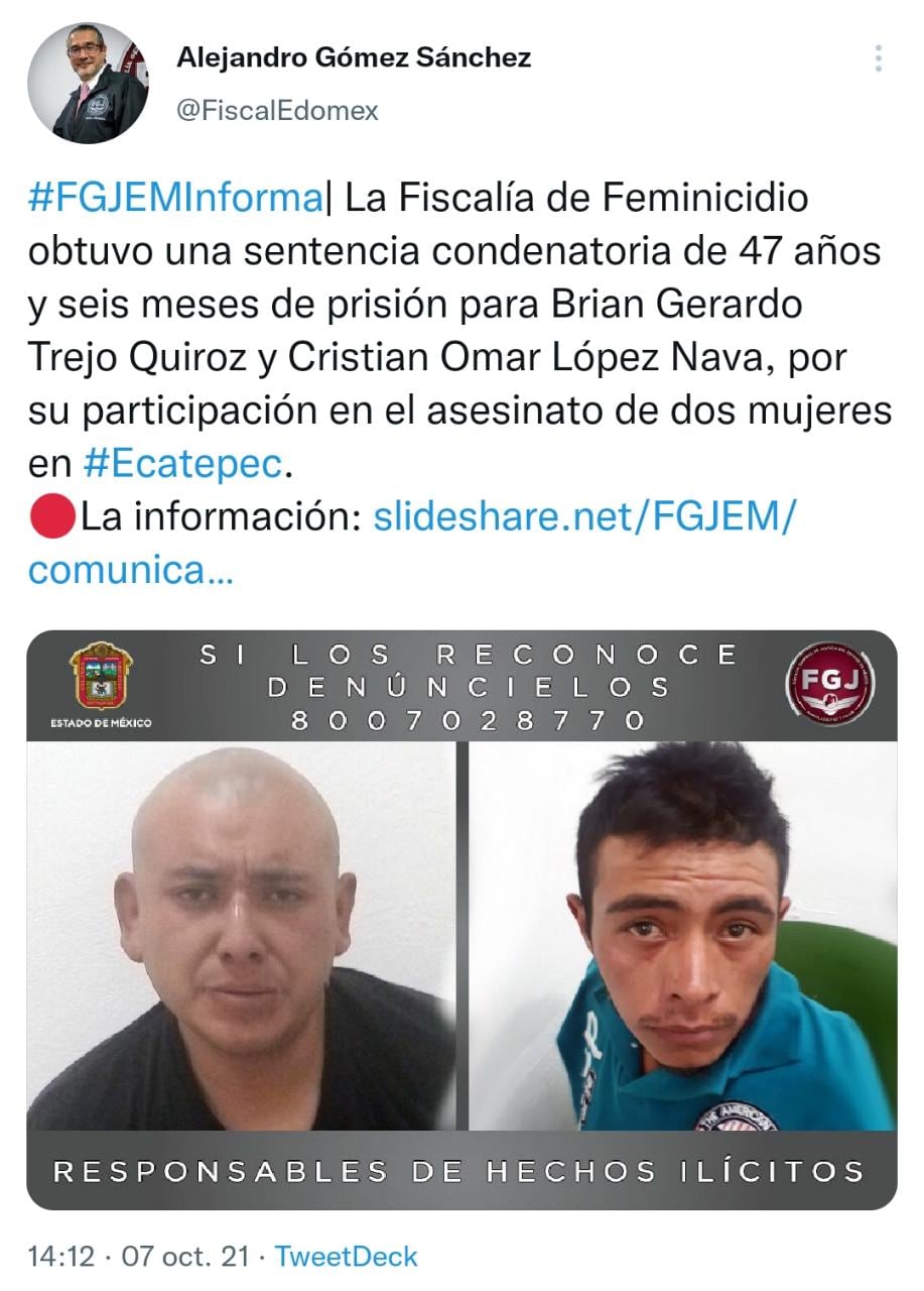Comunicado de la Fiscalía