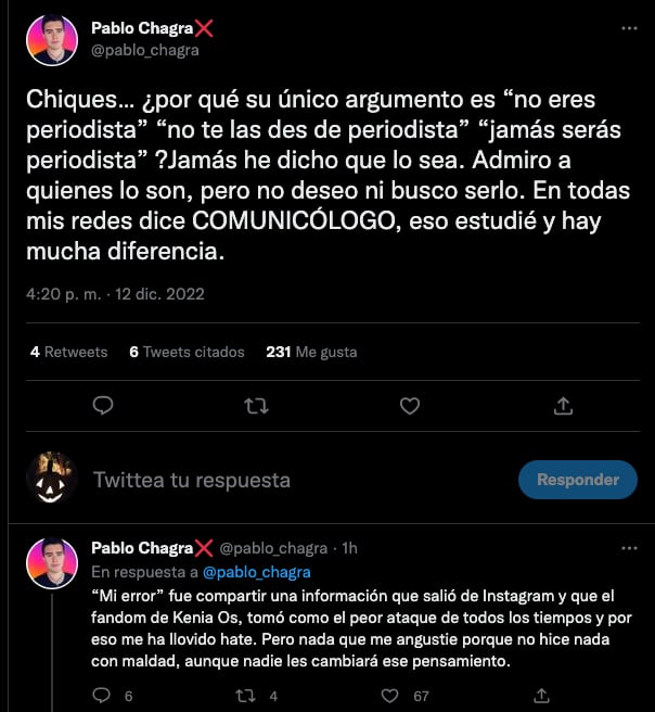 Pablo Chagra se defiende de las palabras de Daniel Bisogno