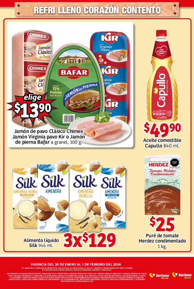 Ofertas en abarrotes en el folleto de Soriana Mercado del 31 de enero al 1 de febrero 2024