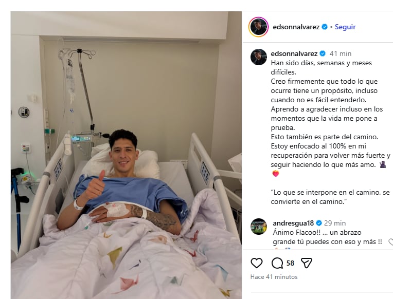 Edson Álvarez fue operado