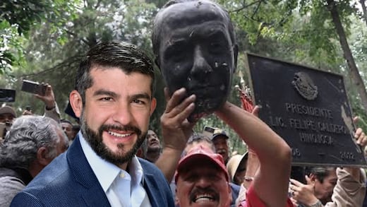 Mauricio Tabe reclama restricciones en Los Pinos tras decapitación de estatua de Calderón