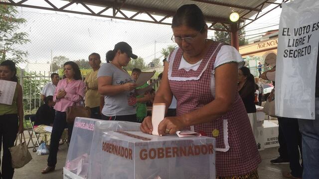 Elecciones para gobernador en Oaxaca. Sin gente manifestación de Morena.