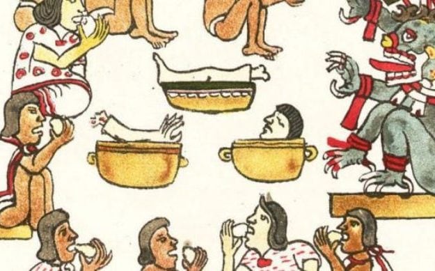 Preparación de pozo con carne humana