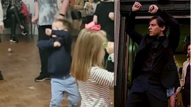Niño bailando como Spiderman