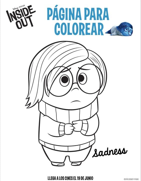 Dibujos de Tristeza de Intensamente 2 para colorear