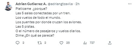 Reacciones a la comparación que hizo Enrique Garay del AIFA con el Aeropuerto Internacional de Houston