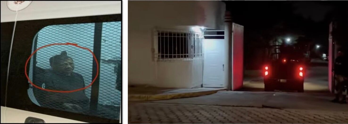 Foto de Mario Marín al ser custodiado por la Guardia Nacional