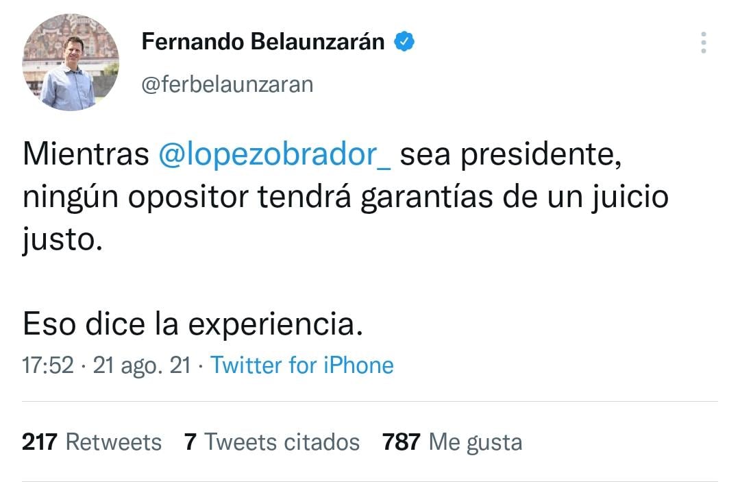Mensaje de Fernando Belaunzarán