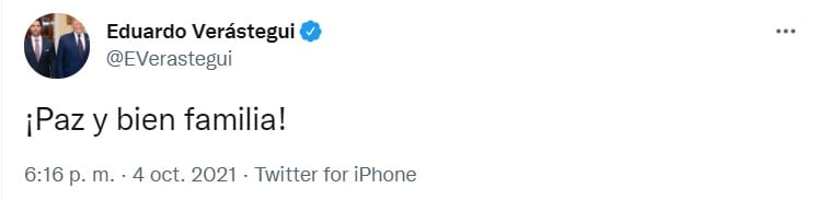 Eduardo Verástegui tuitea contra Joe Biden